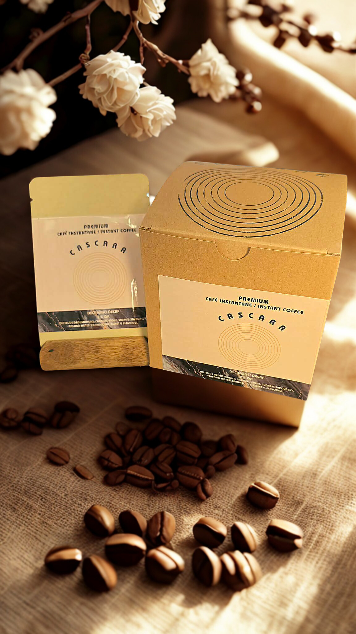 Instant Box Decaffeinated Instant Coffee, Freeze-Dried Mexican Cascara